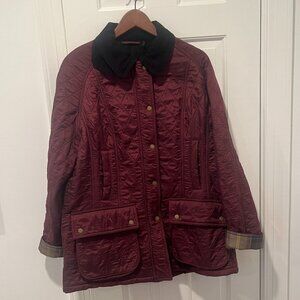 Barbour Beadnell Polarquilt Jacket - Maroon Size 14